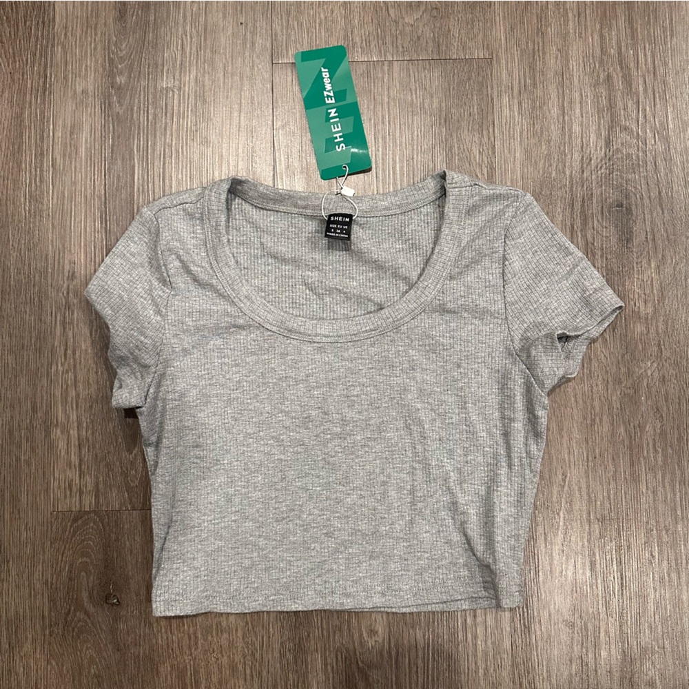 SHEIN Heather Gray Crop Top